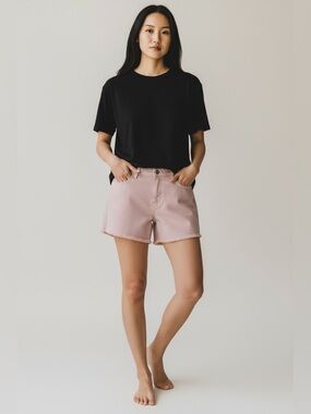 Pink Cut-Off Low Rise Shorts
